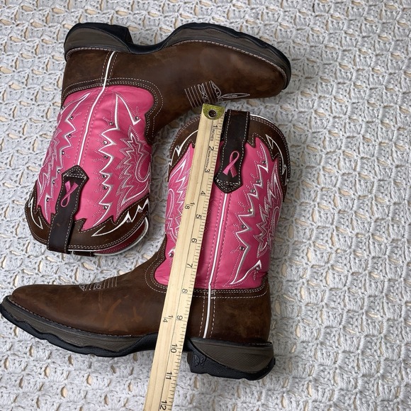 Durango Lady Rebel Western Boots Women Size 8.5 Leather Brown Pink Cowgirl Rodeo - Picture 11 of 14